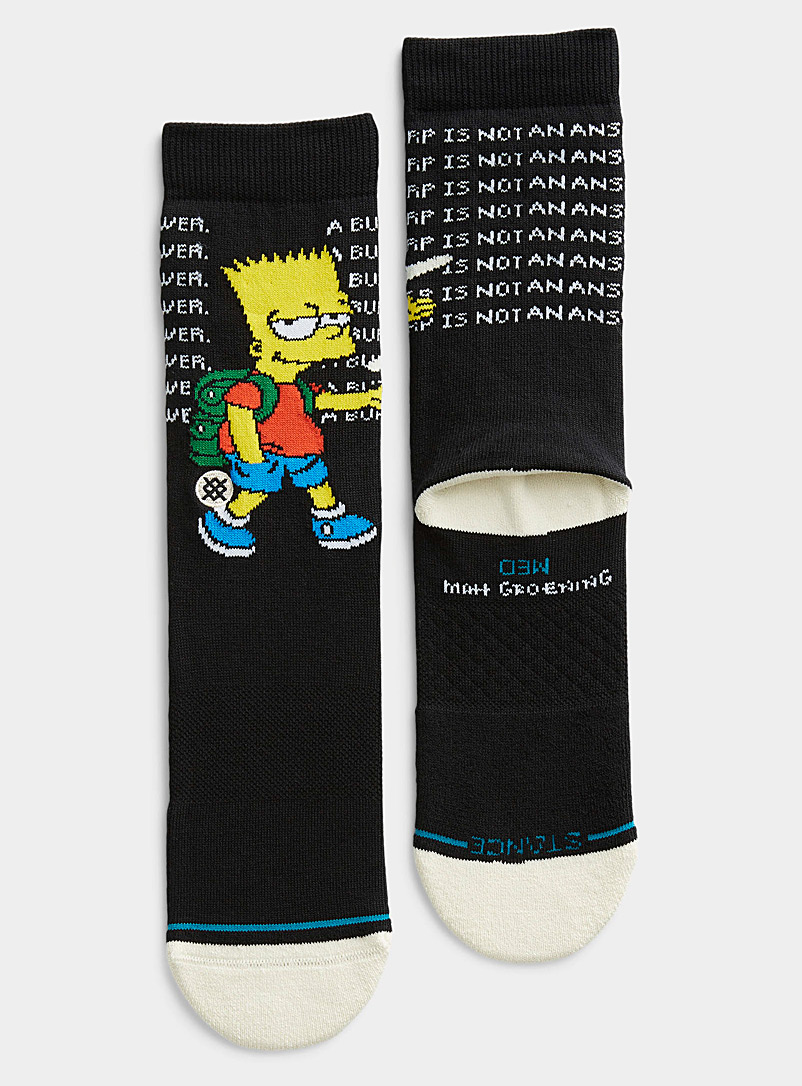 Stance Patterned Black Bart Simpson socks for men