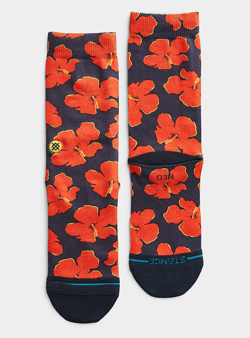 Stance Red Saturated hibiscus sock for men