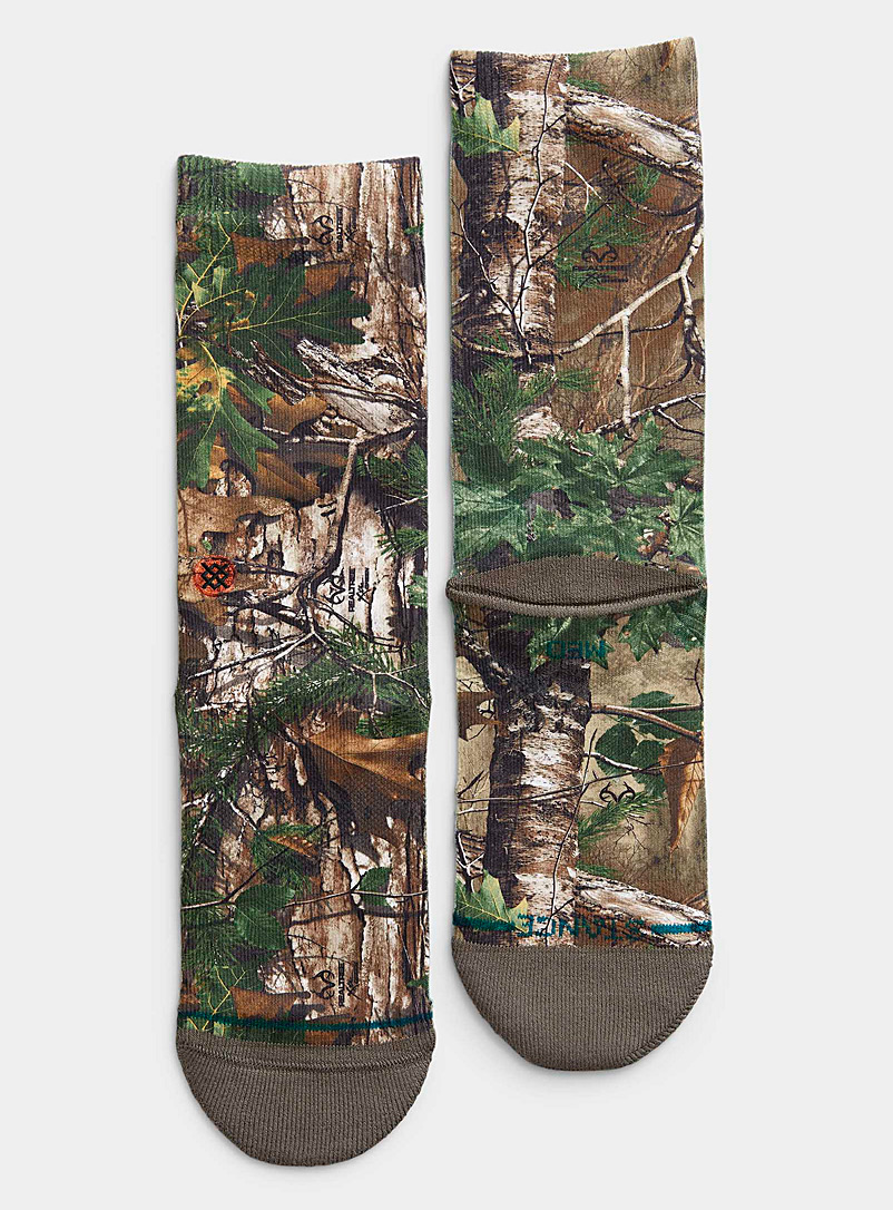 Stance Patterned Green Forest camouflage sock for men