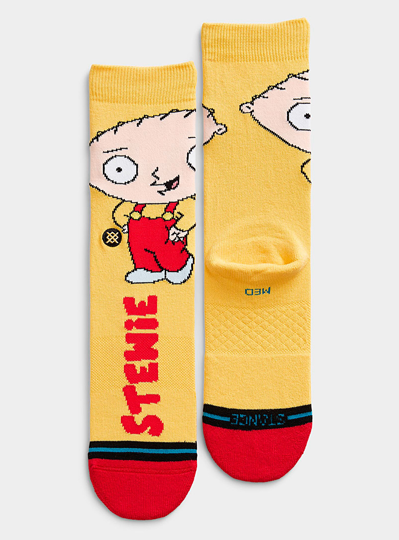 Stance Patterned Yellow Stewie sock for men