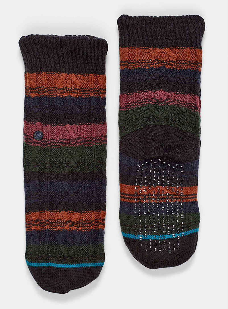 Stance Patterned Black Lined ankle socks for women