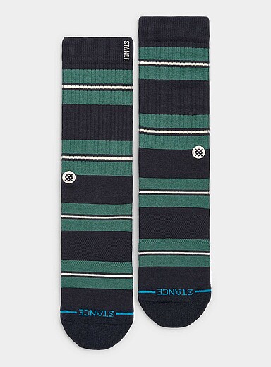Stance: La chaussette rayures <i>varsity</i> Vert &agrave; motifs pour homme