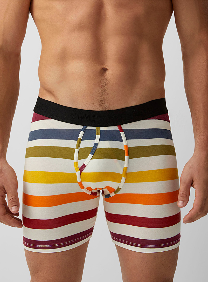 Stance Patterned White Candy stripe boxer brief for men