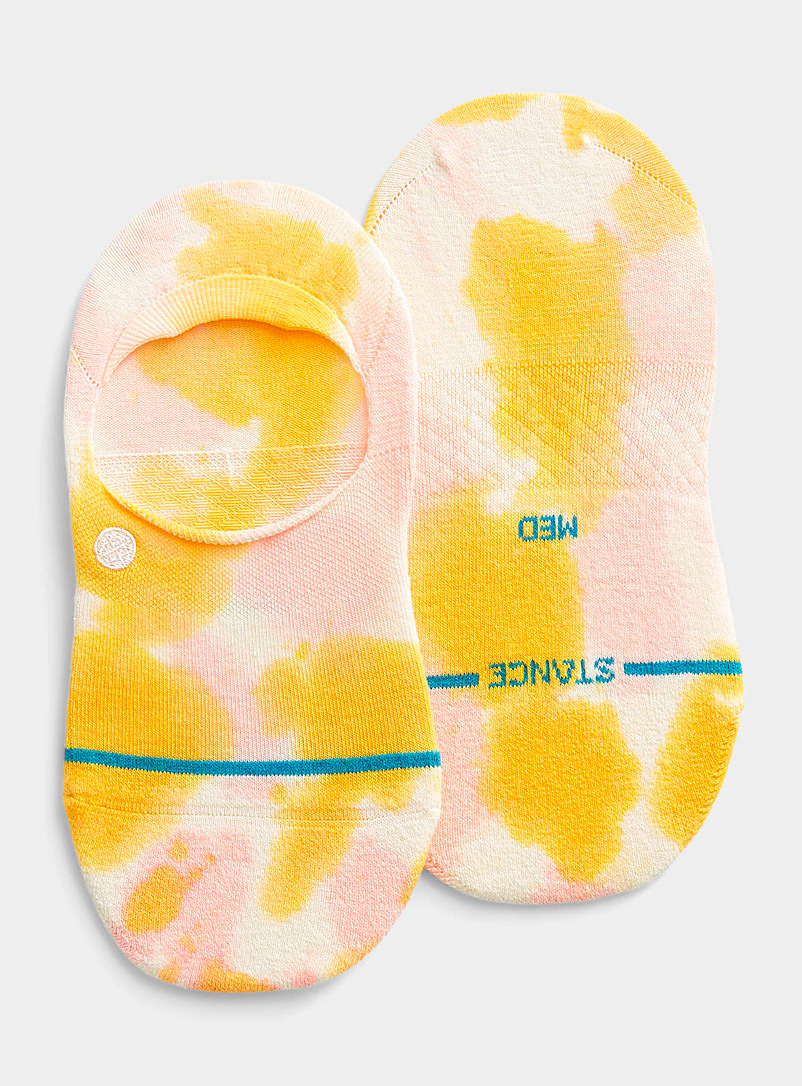 Stance Patterned Yellow Warm tie-dye foot liners for women