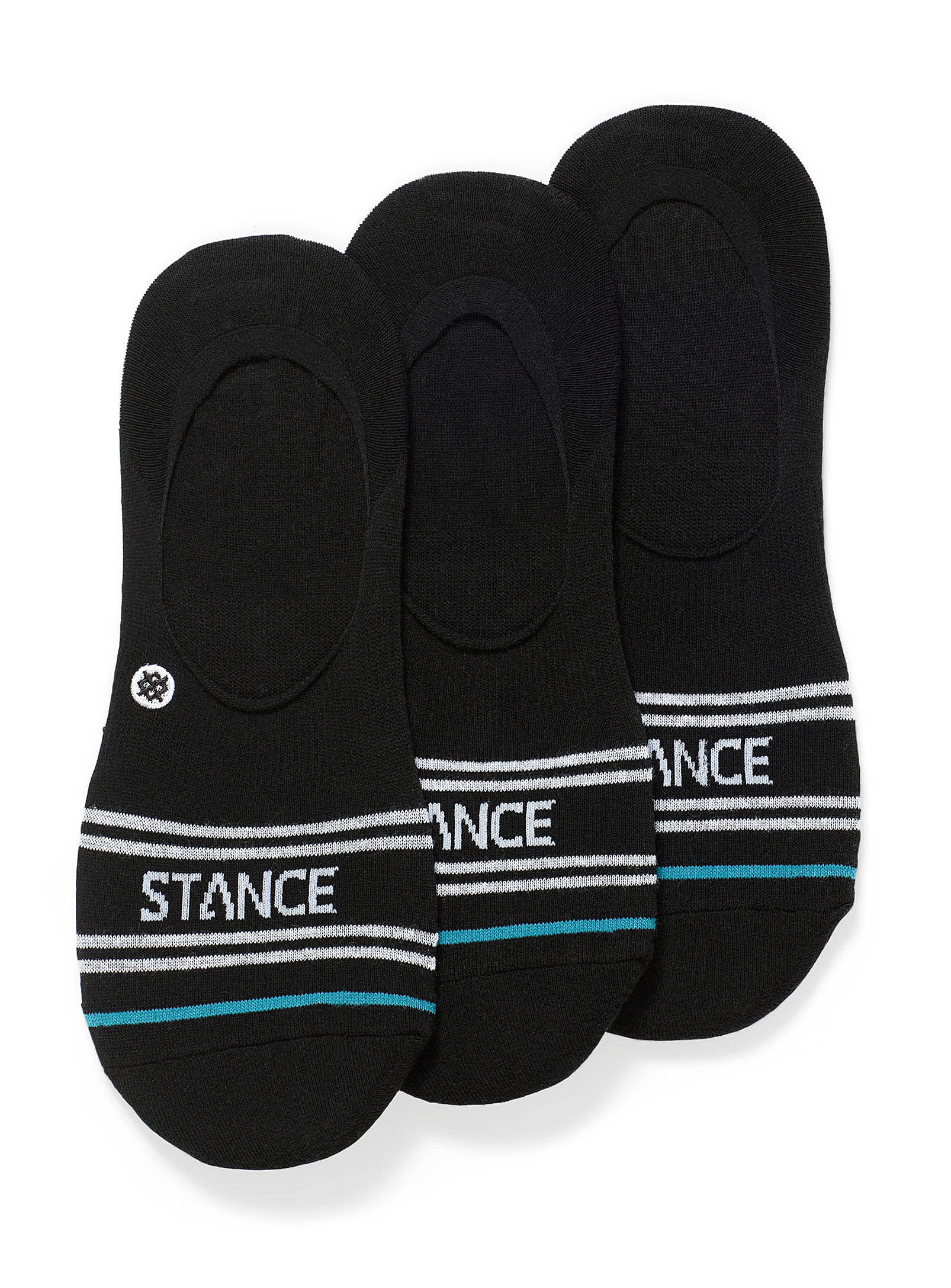 Shop Stance Contrast Logo Ped Socks 3-pack In Black