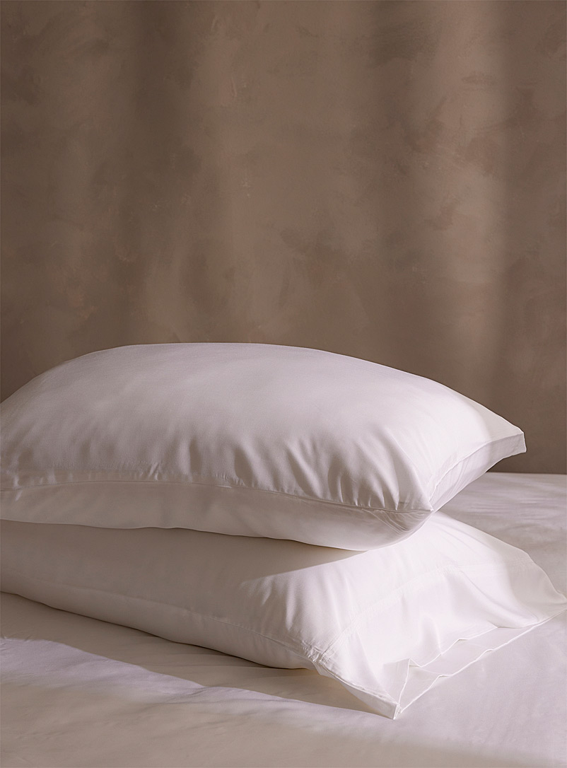 Simons Maison White Bamboo rayon pillowcases 300-thread-count Set of 2