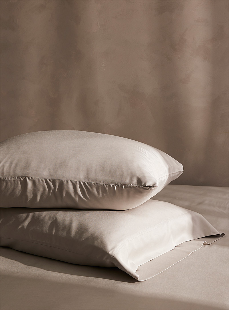 Simons Maison Light Grey Bamboo rayon 300-thread-count pillowcases Set of 2