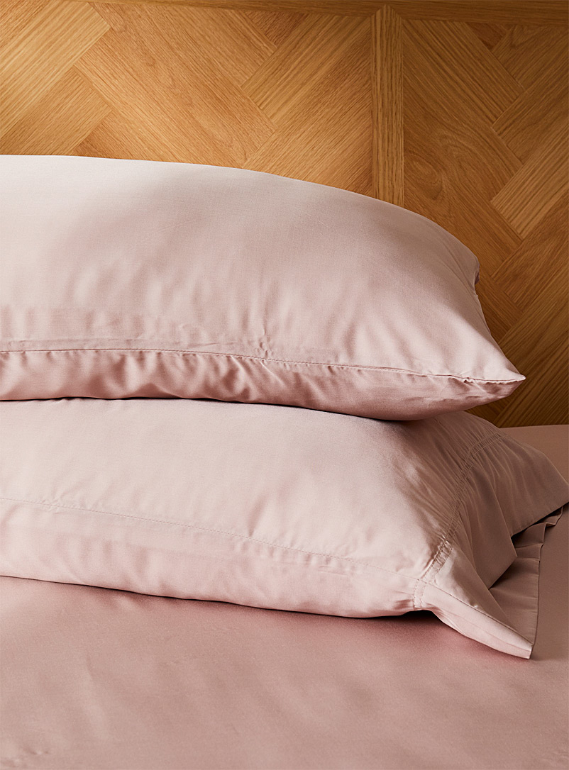 Simons Maison Dusky Pink Bamboo rayon pillowcases 300-thread-count Set of 2