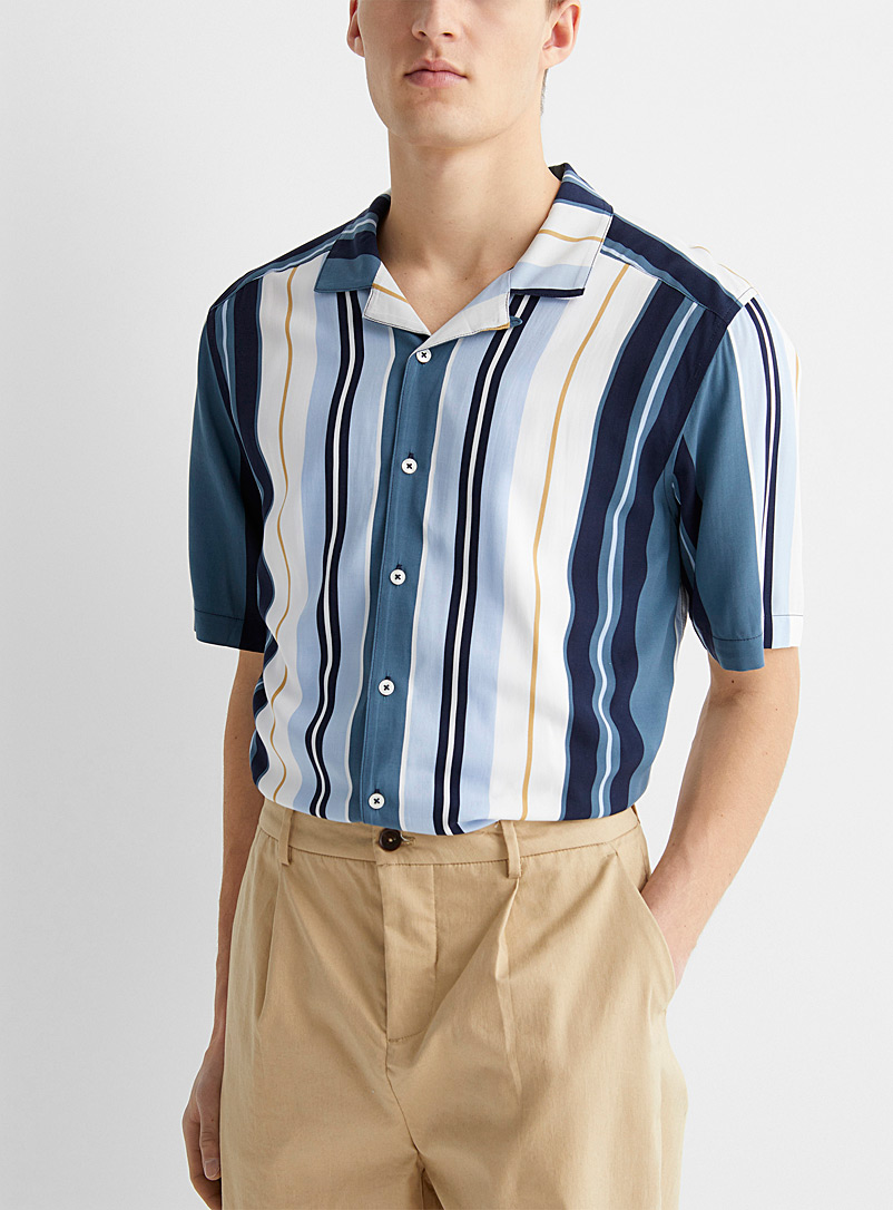 Retro stripe camp shirt | Le 31 | Shop Men's Patterned Shirts Online ...
