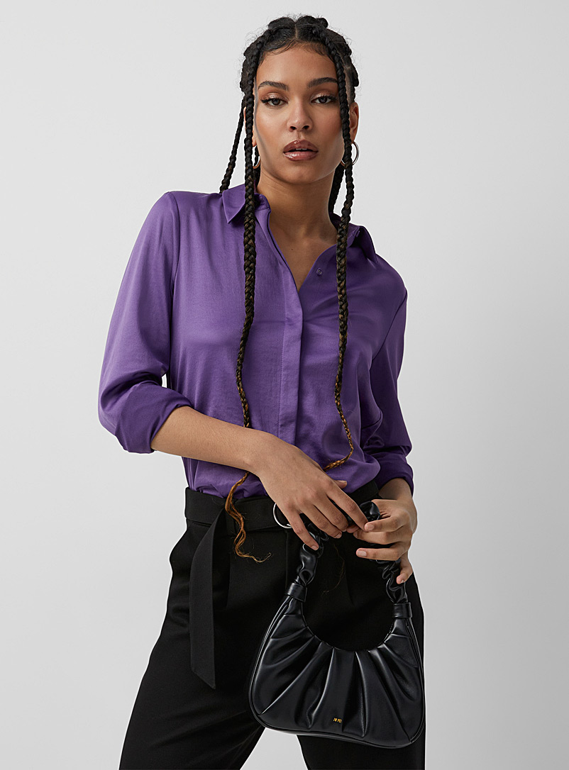 Icône Mauve Satiny saturated-colour blouse for women