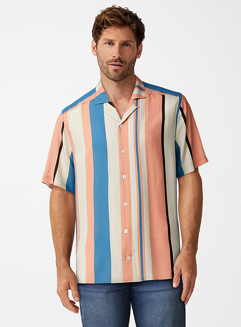 Vertical stripe camp shirt Comfort fit | Le 31 | Shop Men's