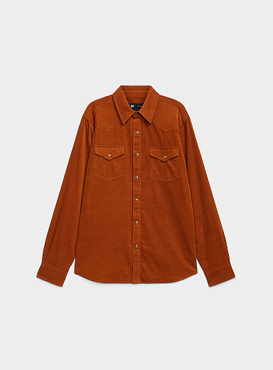 Baby cord Western shirt <b>Modern fit</b>