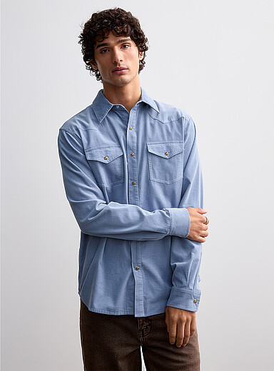 La chemise de l'Ouest velours minic&ocirc;tes <b>Coupe moderne</b>