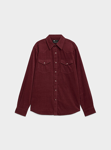 Baby cord Western shirt <b>Modern fit</b>