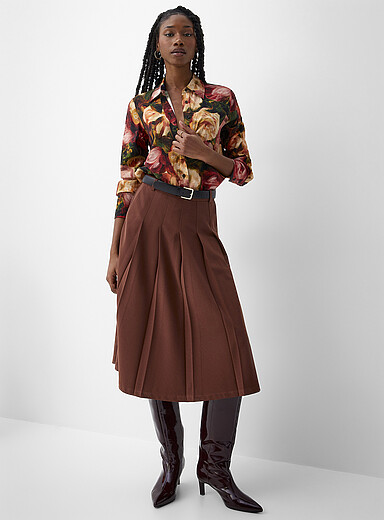 Ic&ocirc;ne Assorted Crinkled texture printed flowy shirt for women
