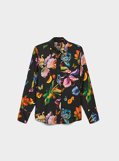 Crinkled texture printed flowy shirt