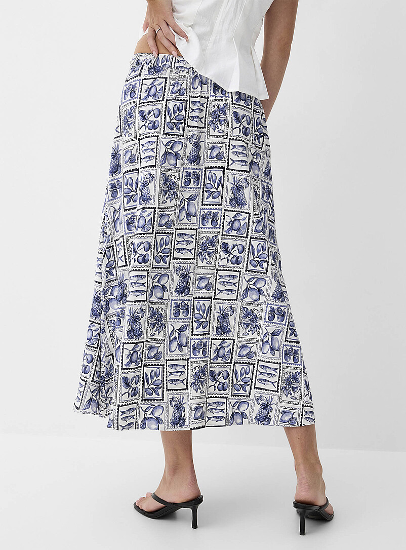 Ic&ocirc;ne Black Buttoned midi skirt for women