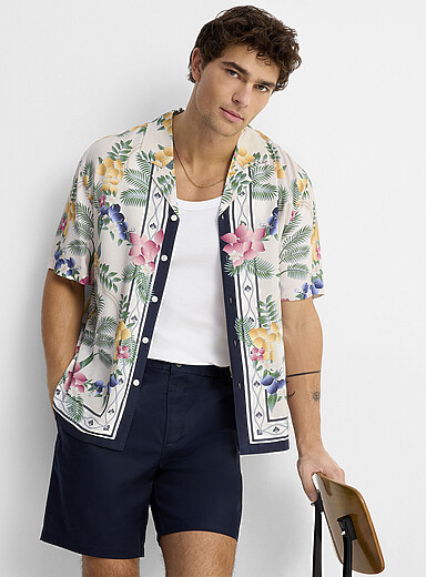 Exotic flower camp shirt <b>Comfort fit</b>