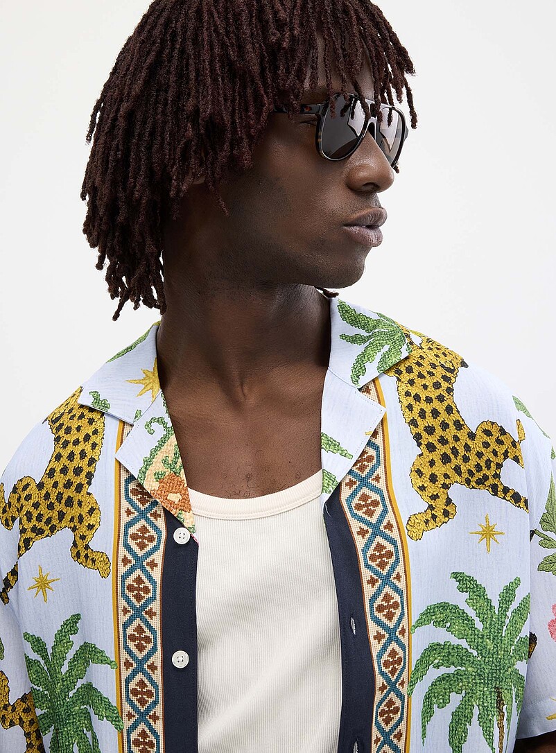Jaguar tapestry camp shirt Comfort fit | Le 31 | Shop Men's