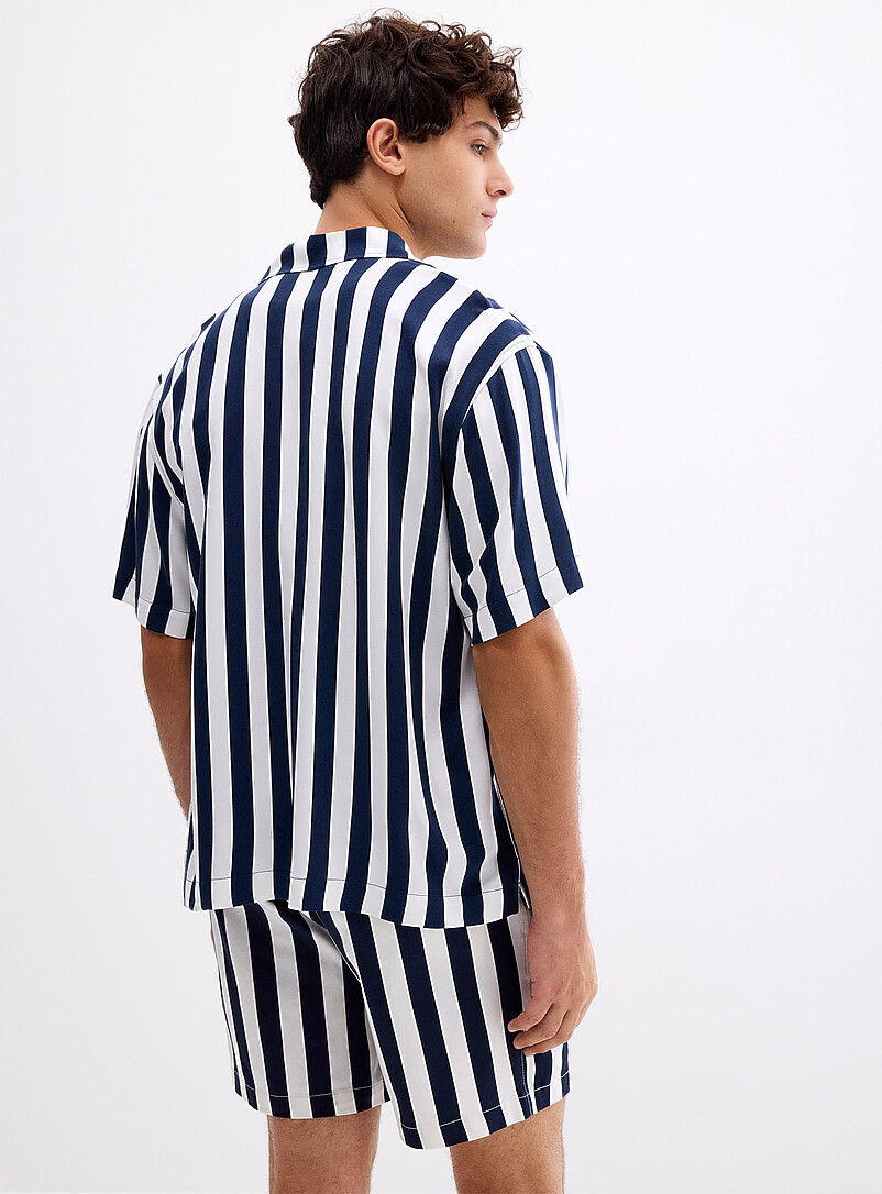 Le 31: La chemise cabana rayures parasol <b>Coupe confort</b> Vert pour homme