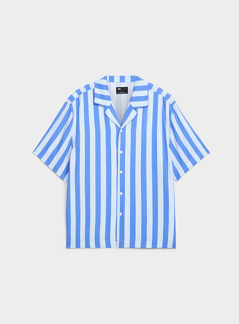 Le 31: La chemise cabana rayures parasol <b>Coupe confort</b> Vert pour homme