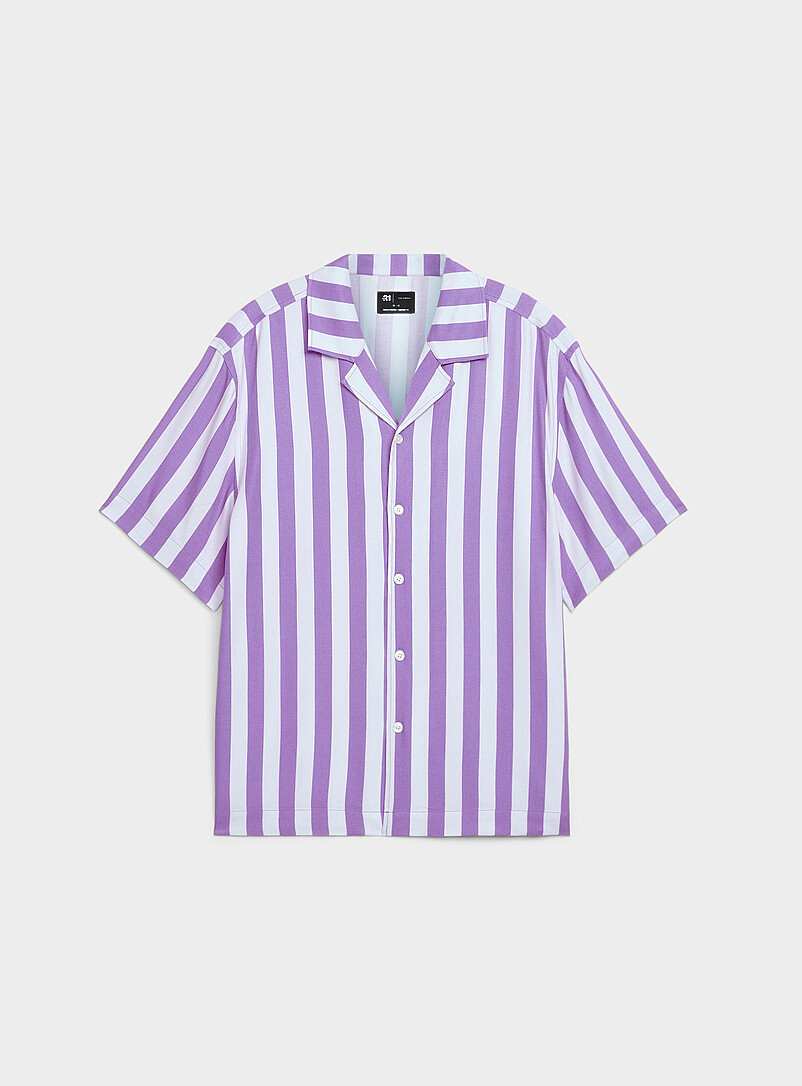 Le 31: La chemise cabana rayures parasol <b>Coupe confort</b> Vert pour homme
