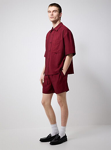Le short fluide toile froiss&eacute;e <b>Longueur d'entrejambe : 14 cm (5,5 po)</b>