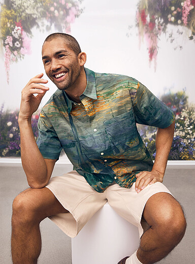 Impressionist painting shirt Boxy fit <b>A Tribute to Claude Monet Collection</b>