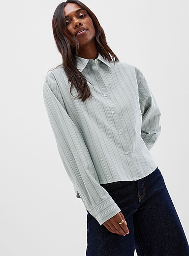 La chemise oxford carr&eacute;e &agrave; rayures