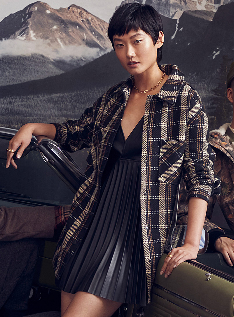 Faux-leather jumper dress | Icône 