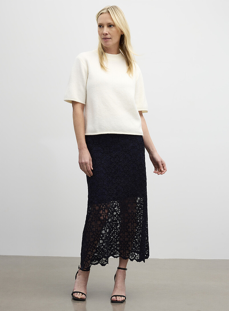 Floral Guipure Maxi Skirt