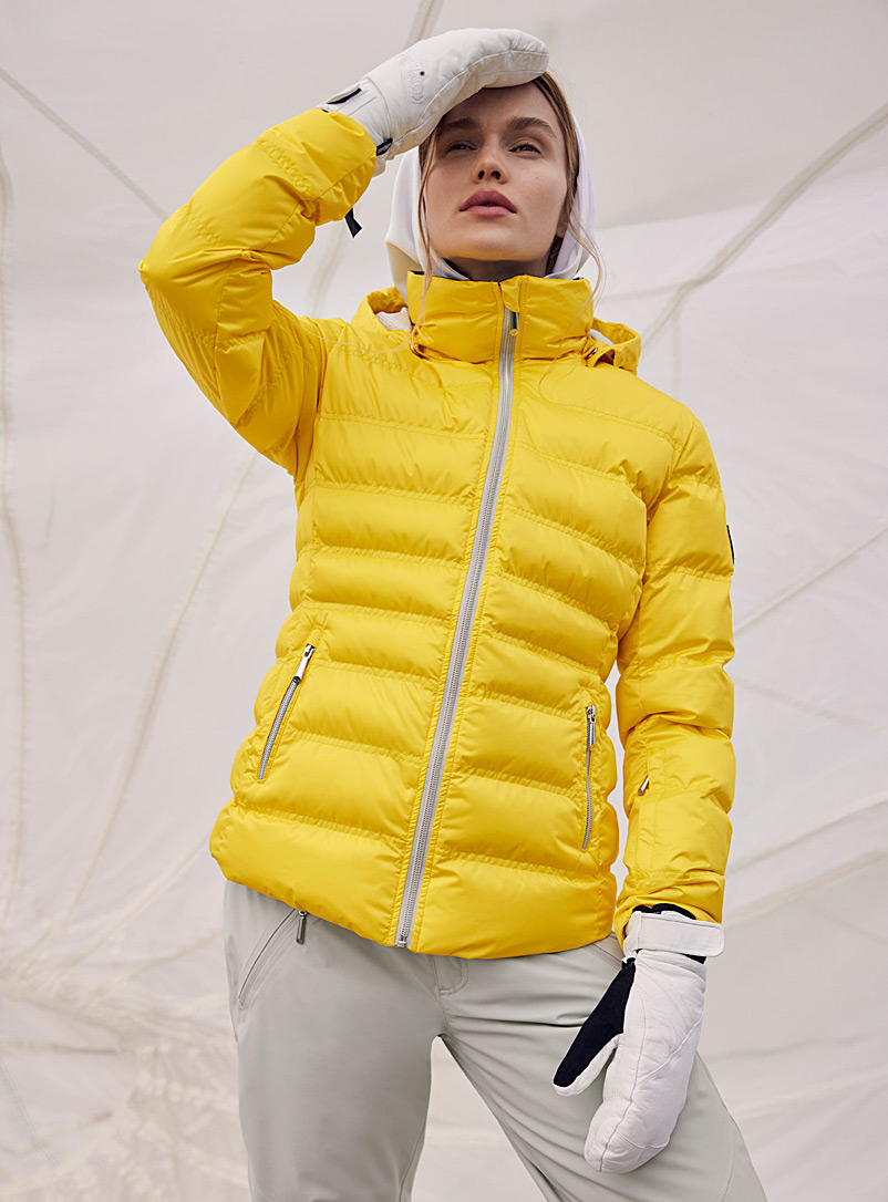 Sunice Bright Yellow Fiona quilted jacket Fitted style for women