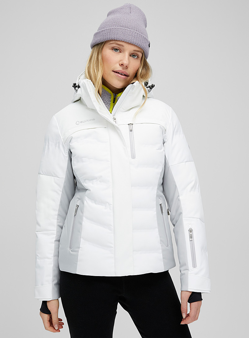 Sunice White Amber puffer coat Fitted style for women