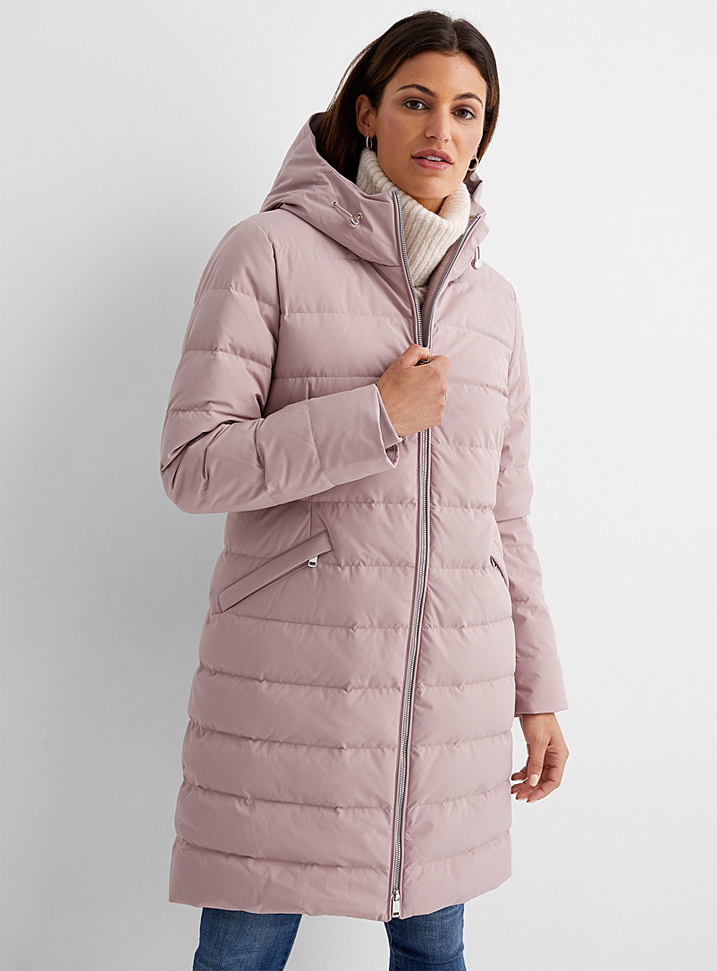 Contemporaine Dusty pink Recycled polyester fitted puffer jacket for women