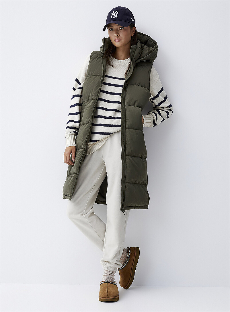 Manteau Long Sans Manches Avec Capuche Pour Femme - Gilet Chaud D'hiver, Poches, Tailles S à 3XL - 12