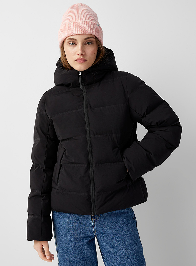 Twik Black Recycled fibre puff jacket for women