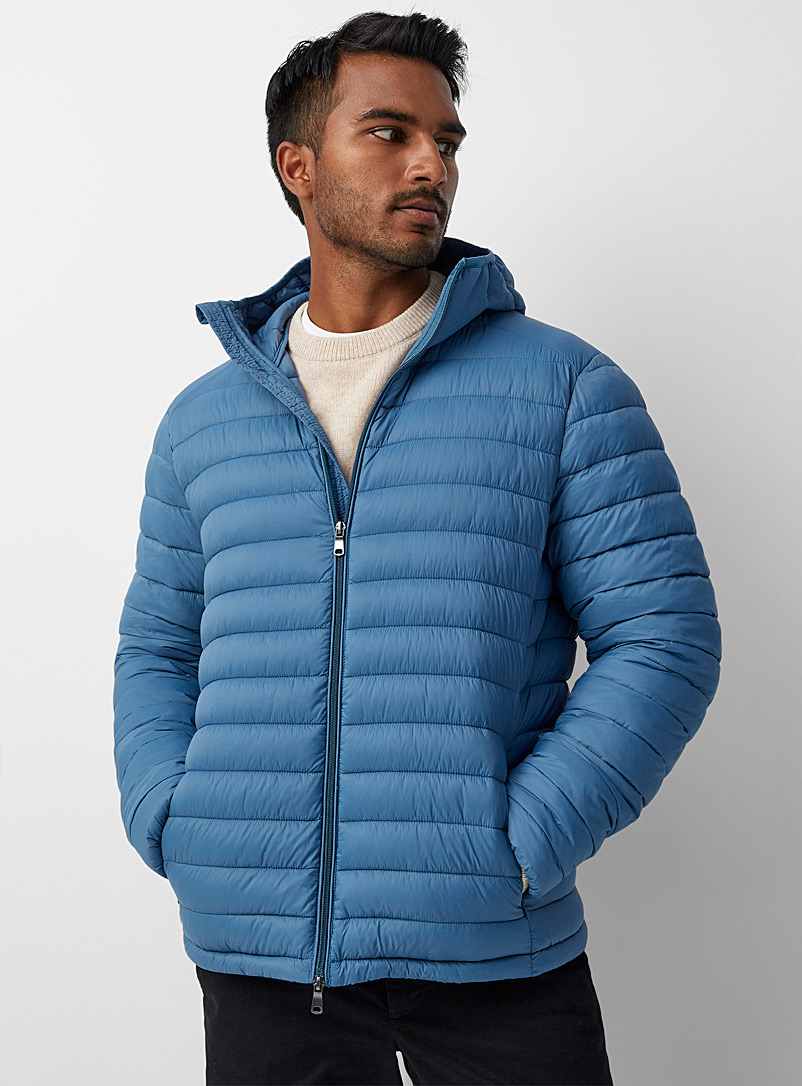 Le 31 Slate Blue Recycled nylon lightweight puffer jacket for men