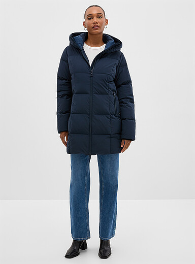 Contemporaine Indigo/Dark Blue Fluffy cloud half-length quilted coat for women