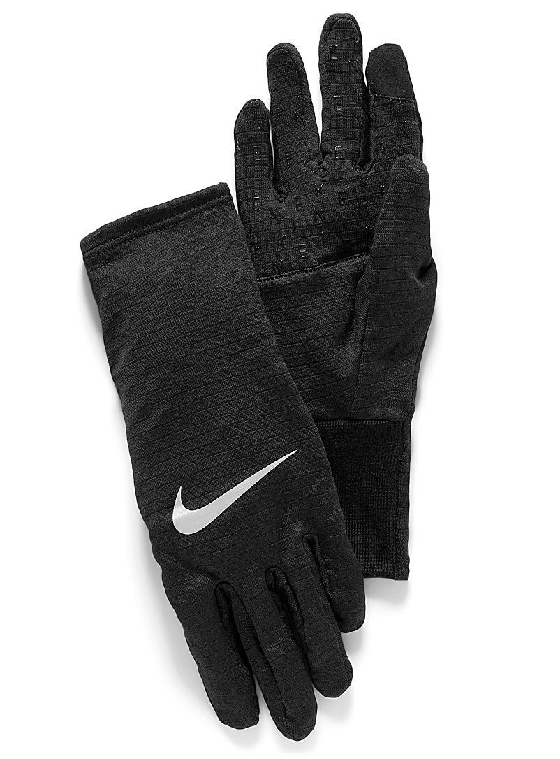 Nike Black Therma running gloves for women