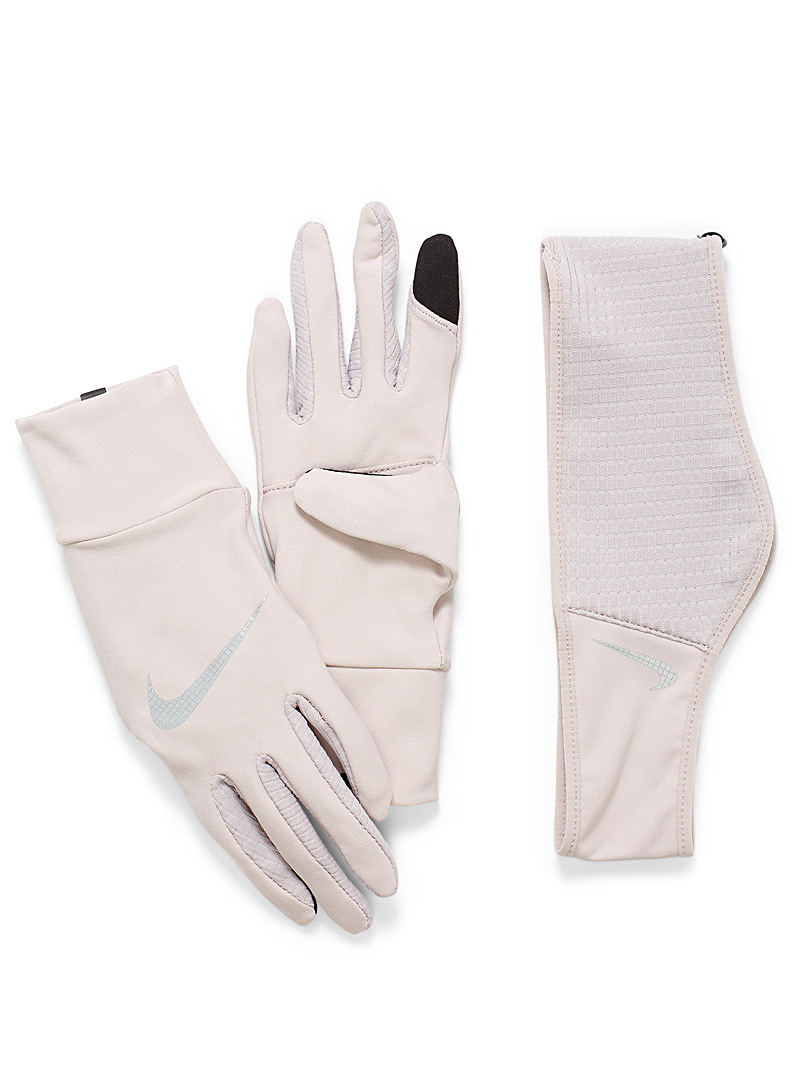 Nike Lilacs Polar fleece microfibre gloves and headband set for women