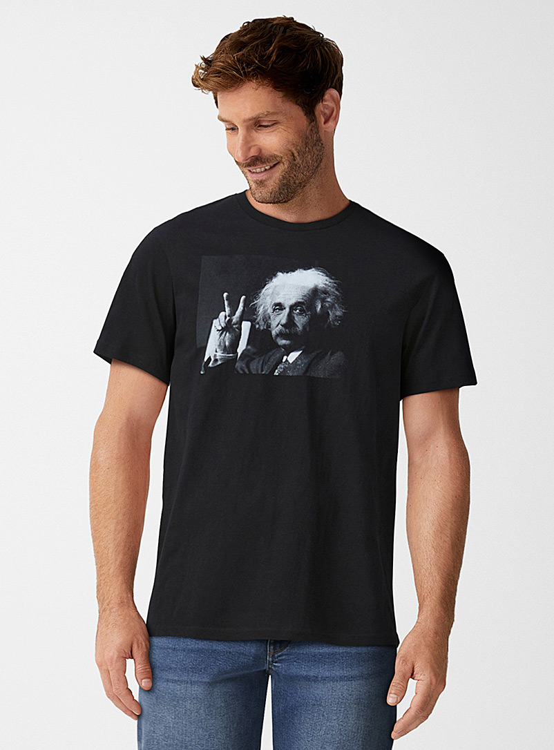 Le 31 Black Einstein T-shirt for men