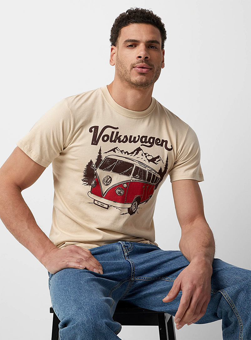 Le 31 Ivory/Cream Beige Westfalia T-shirt for men