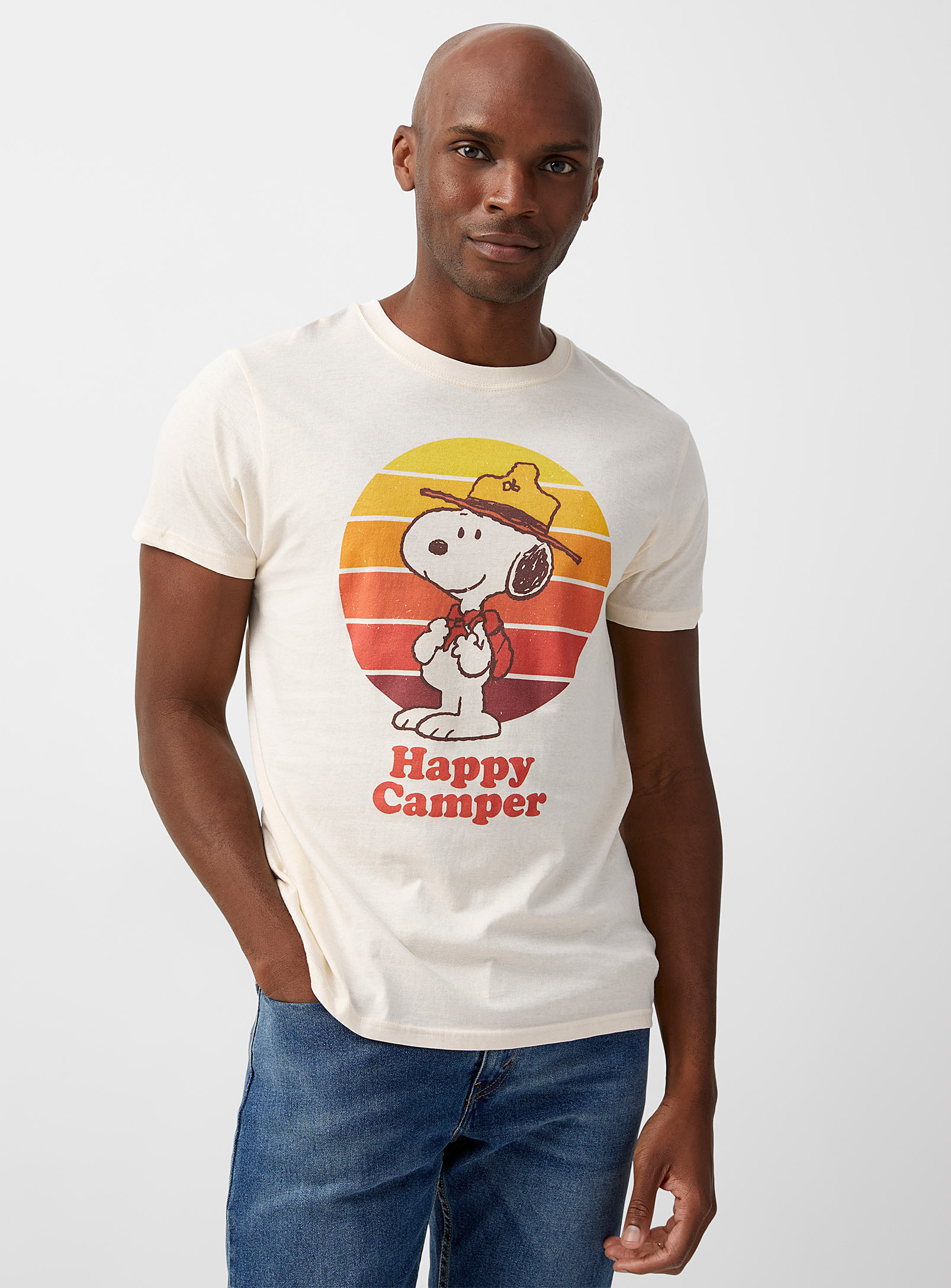 Le 31 Happy Camper T-shirt In Cream Beige