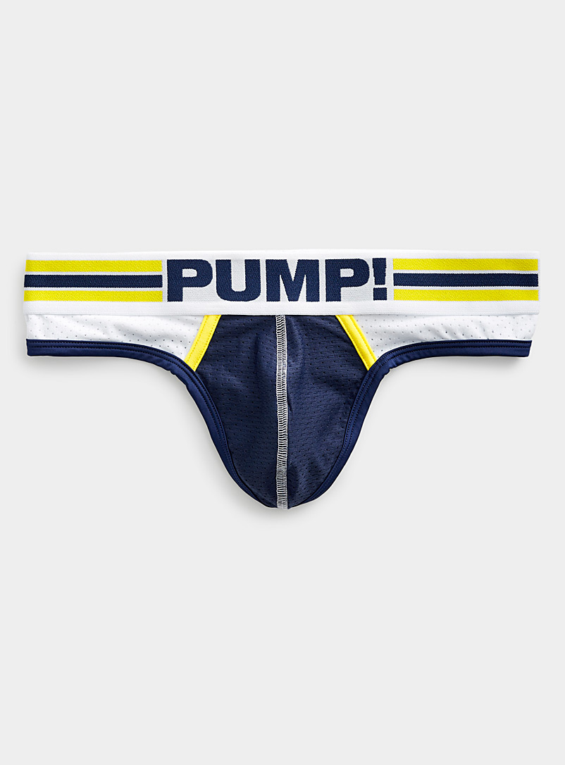 Pump! Assorted blue  Recharge micro-mesh thong for men