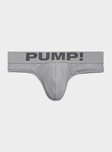 Le tanga ficelle microperfor&eacute; gris Nylon