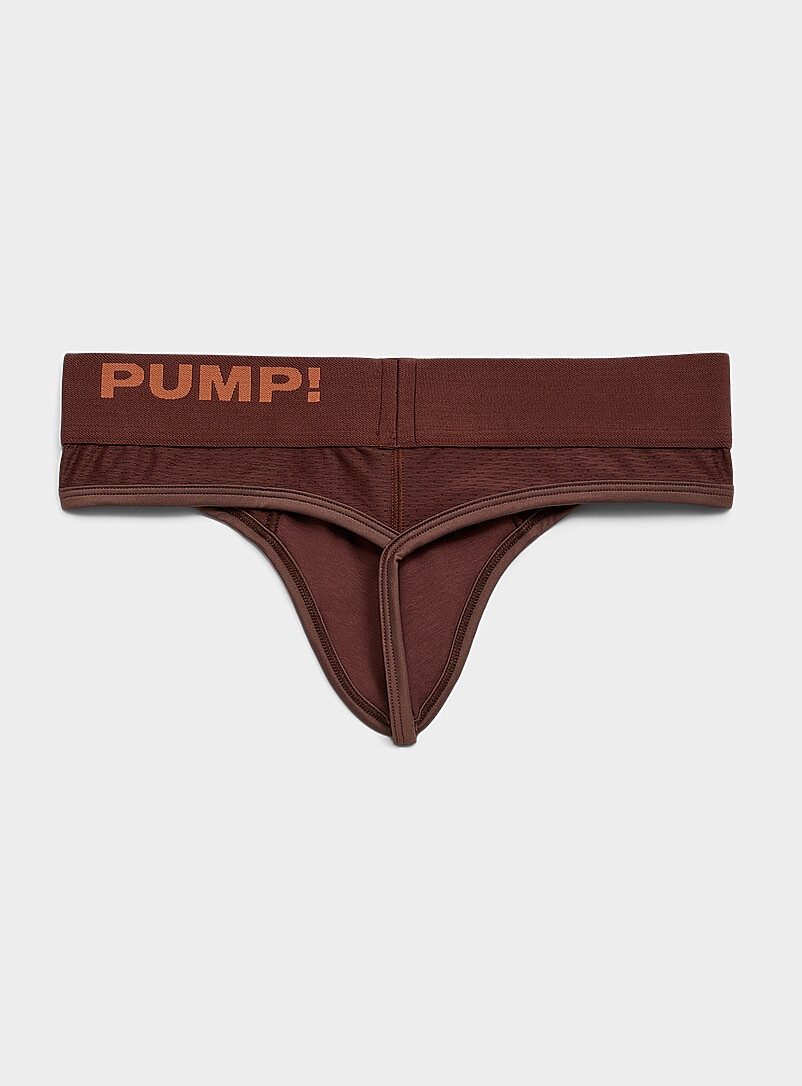 Brown micro-perforated string thong Nylon product image 2