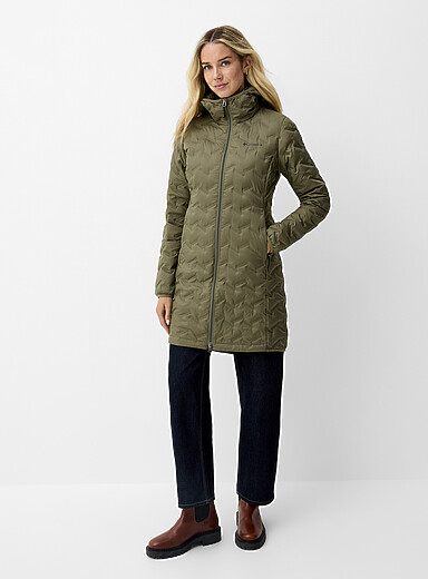 Delta Ridge mid-length puffer jacket