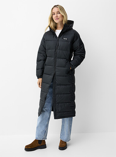 Columbia Black Pike Lake III long quilted coat for women
