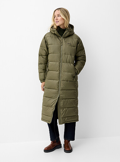 Columbia: Le manteau matelass&eacute; long Pike Lake III Kaki - Sauge - Olive pour femme