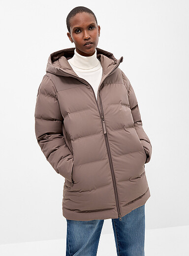 Columbia Taupe Amaze Puff sealed seams quilted coat for women